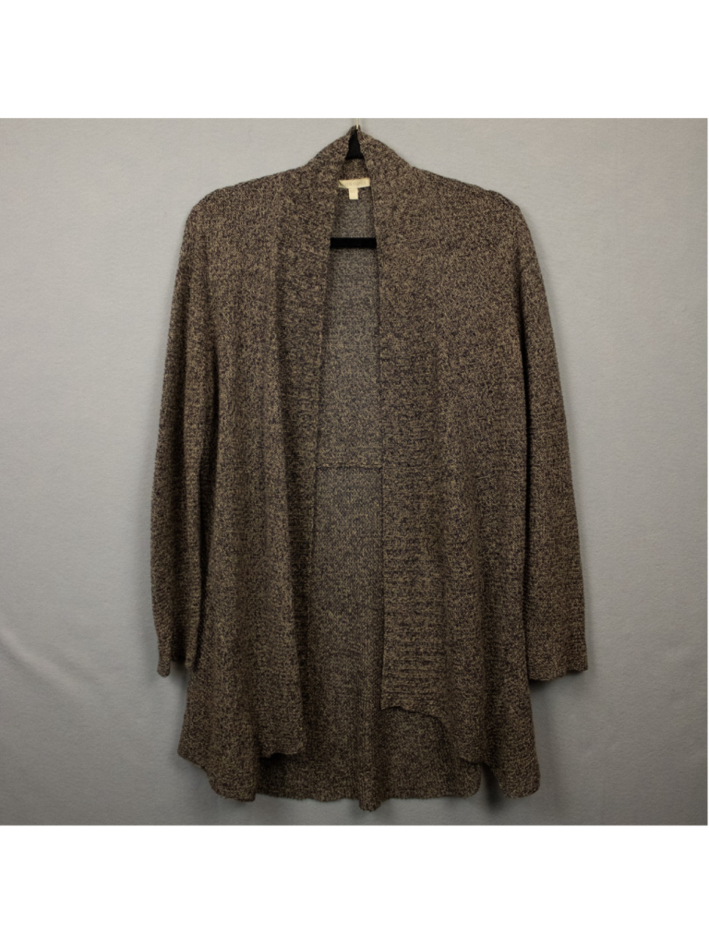Eileen Fisher brown linen open knit open cardigan-S
